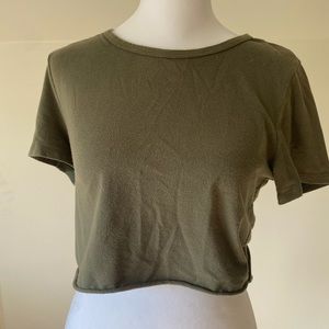 Green cropped baby tee
